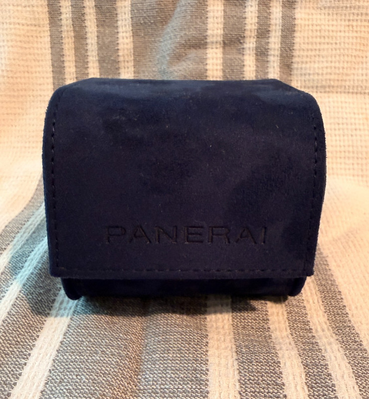 Authentic Panerai Blue Suede Hard Leather Watch Pouch Travel Carrying Storage gallery