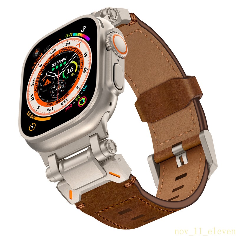 Metal + Leather Band Strap for Apple Watch 10 9 8 7 6 5 4 SE Ultra 2 42/44/45/49