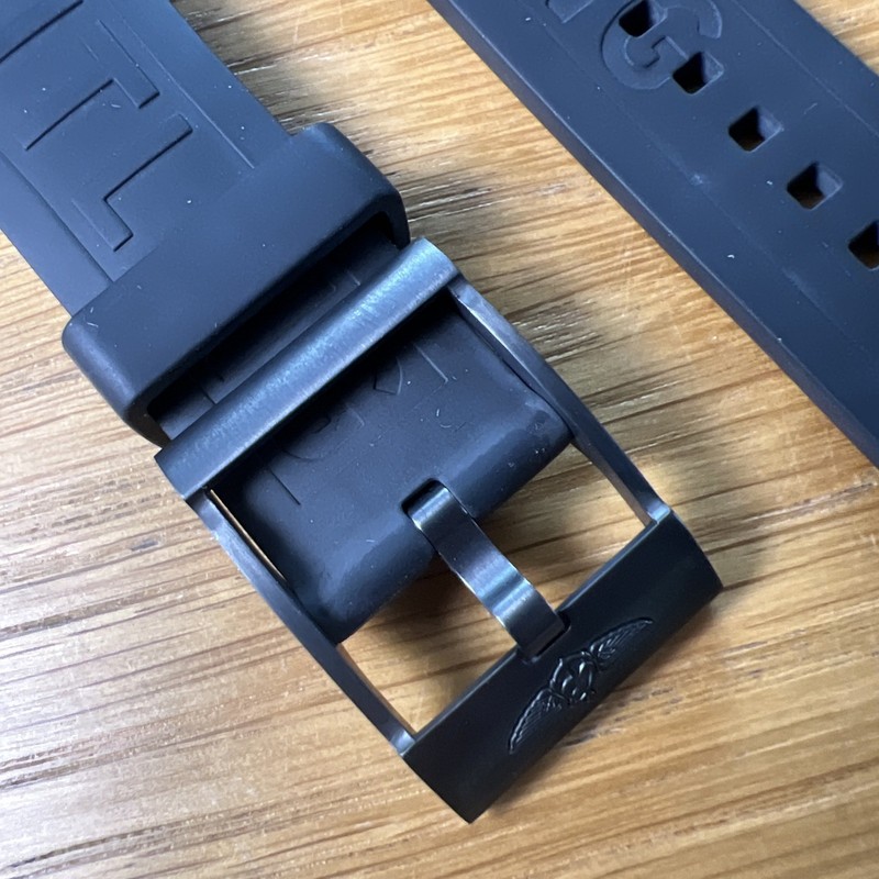 Breitling Rubber Strap Black 24mm 154S PRO3 Pro III with rare Blacksteel buckle