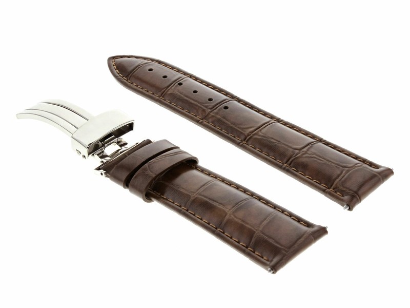 20MM LEATHER WATCH BAND STRAP FOR ROLEX DATE DATEJUST DEPLOYMENT CLASP L/BROWN gallery