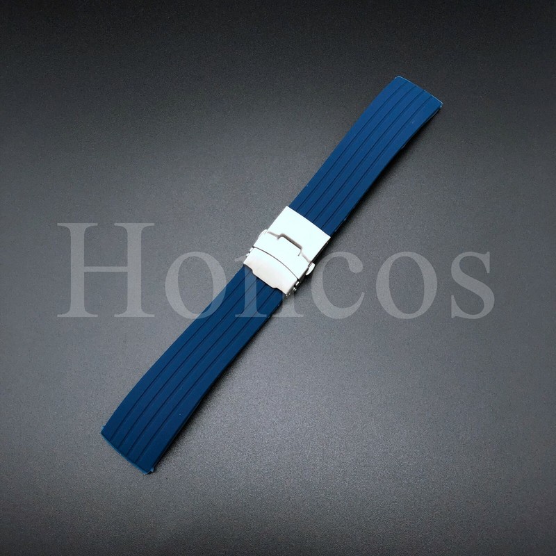 20 MM DARK BLUE RUBBER WATCH STRAP FITS FOR SWATCH X OMEGA MISSION ON EARTH