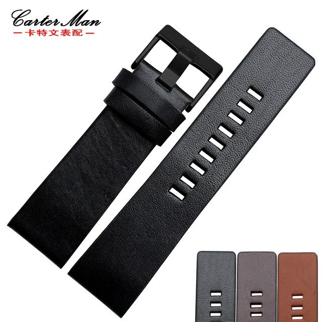 Fits for Diesel DZ7313 DZ7322, 22 24 26 28 30mm Leather Watch Band Strap +Tools