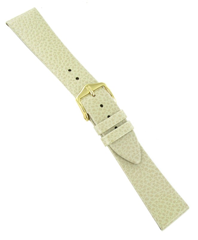20mm Hirsch Beige Dakota Textured Genuine Leather Unstitched Watch Band 17800290