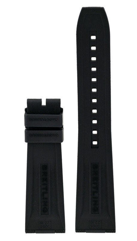 Breitling 306S Black Rubber Wristwatch Band Men's 22 x 18 mm Genuine Strap gallery