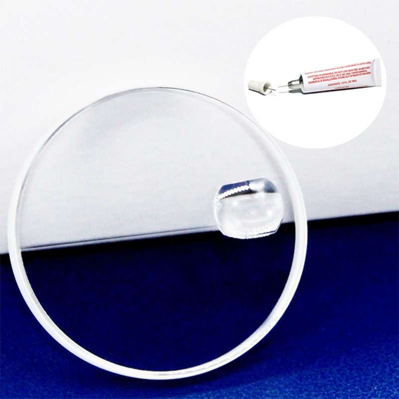 Durable Sapphire Date Window Watch Crystal Glass Bubble Magnifier Calendar Lens gallery