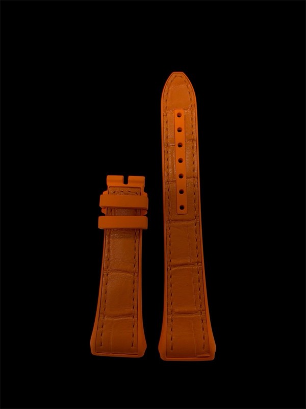 Franck Muller 18x16MM Orange Alligator/Rubber Strap Authentic