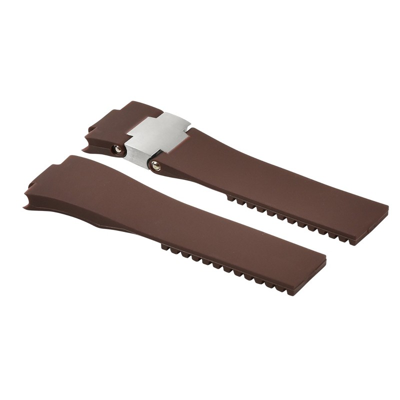 25*12MM SILICONE RUBBER WATCH BAND STRAP FOR ULYSSE NARDIN MARINE DIVER BROWN gallery