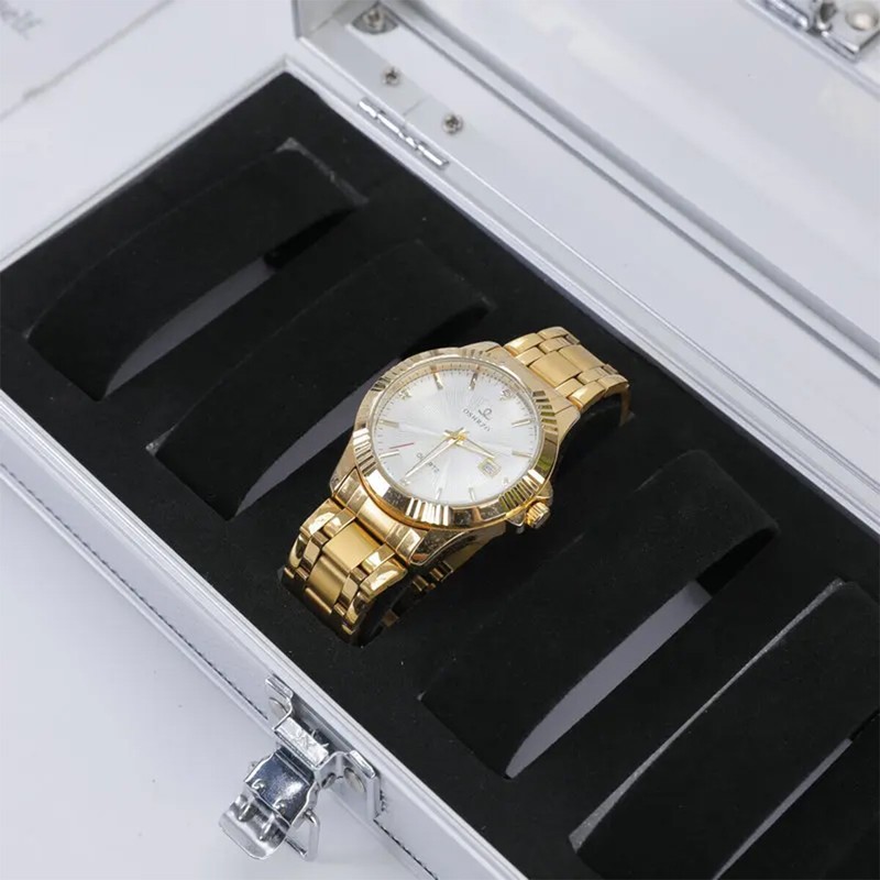 6-12 Slots Aluminium Alloy Wrist Watch Display Box Storage Holder Organizer Case gallery