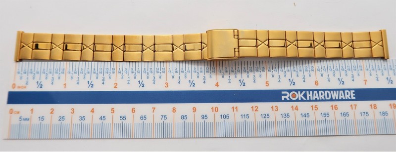 BEAR,Gold Plated ,Straight End,16mm,Adjust Bracelet MEN'S WATCH BAND,Mint B16-40 gallery