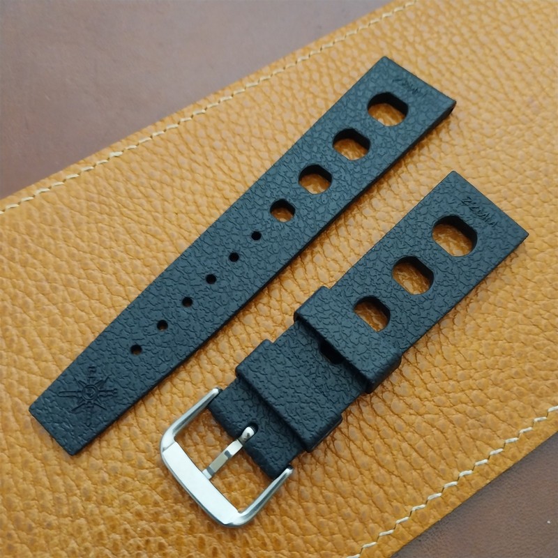 22mm TPU Rubber Black Tropical Sport Diver Rally Watch Strap gallery