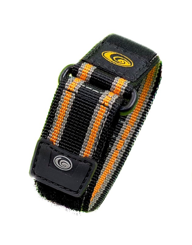 Surf-Ready Elastic Hook & Loop Nylon Watch Strap 16-20mm Black Orange Gray /SK-W