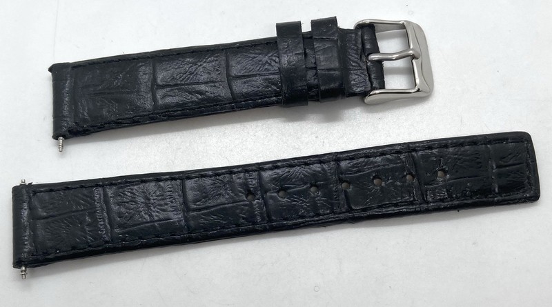 NEW VOGUESTRAP ALLSTRAP BLACK Leather Watch Band 18mm Lugs Water Resistant