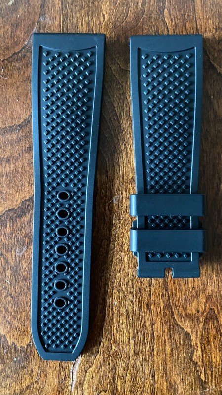 Black rubber wristwatch band strap 24mm*20mm Fits Cartier Calibre