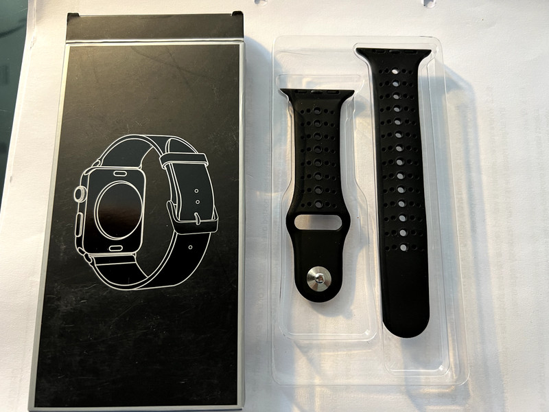 apple watch sports strap black – fits 42/44/45/46 mm models – new