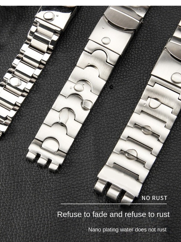 Premium Solid Stainless Steel Men's Metal Watch Band Strap 17 19 23mm for Swatch gallery