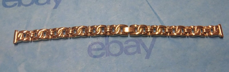 10 mm Band with 12 mm End Cap Gold Finish Bracelet Watchband – Hong Kong – NOS