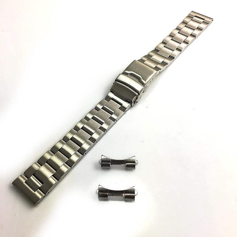 Metal Steel Brushed Curved End Replacement Watch Band Double Locking Oyster 7006 gallery