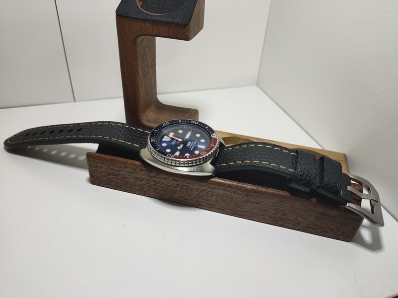 20mm 22mm 24mm Leather strap Black Brown Blue For seiko 5 watch
