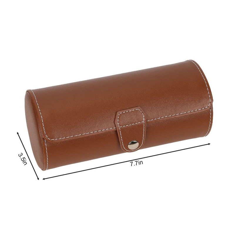 Watch Roll Display Box Leather Travel Case Wrist Watches 3-Slot Storage Pouch gallery