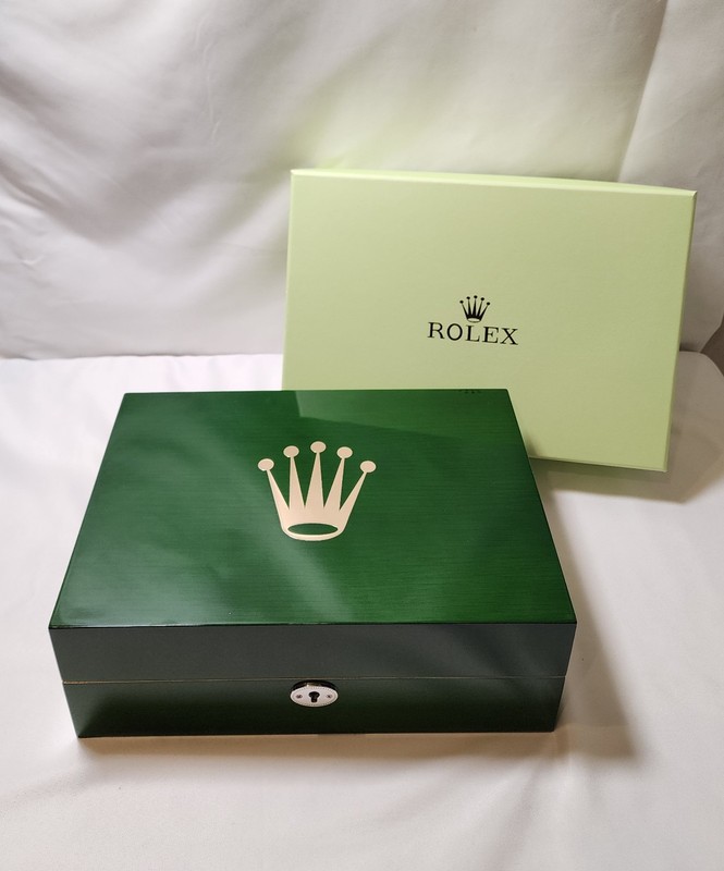 ROLEX WOODEN 10 SLOT BOX STORAGE GREEN