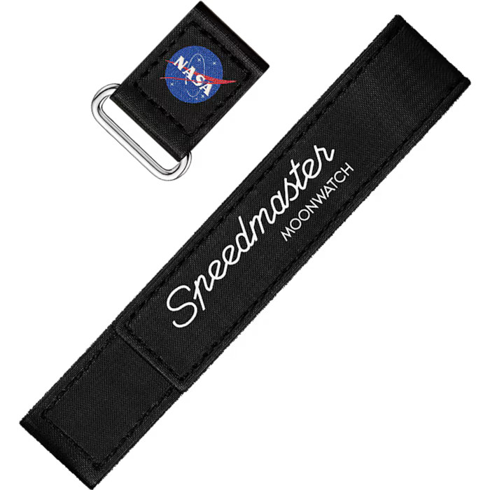 OMEGA 2-piece black Speedmaster Moonwatch Hook & loop closure strap 032CWZ016042
