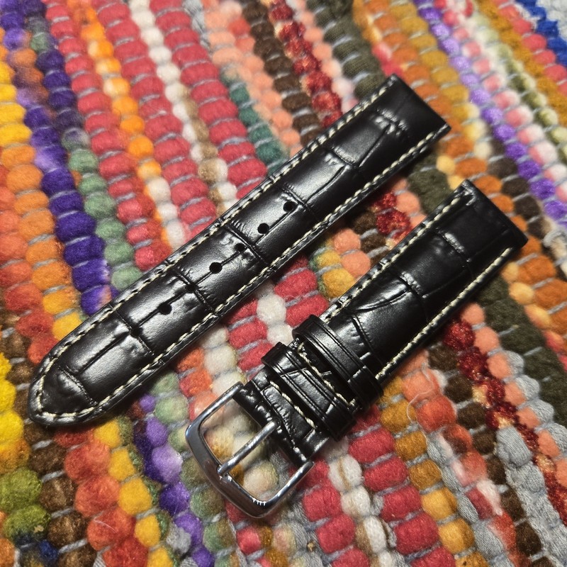 Hadley Roma Men Alligator Grain Italian Calf 20R MS835 20mm Watch Band