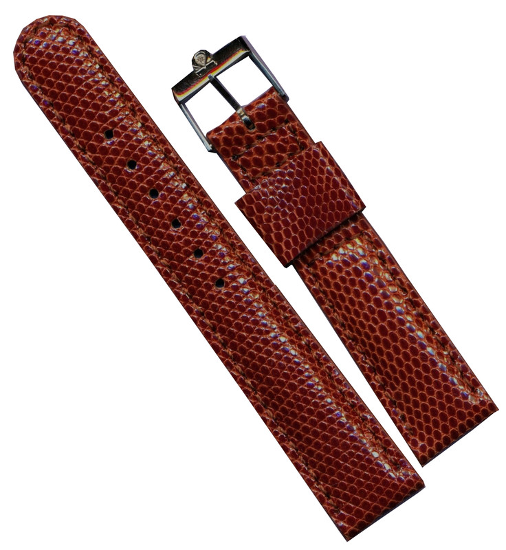 Brown or Black 18mm Genuine Lizard MB Strap & Vintage Steel or Gold Omega Buckle gallery