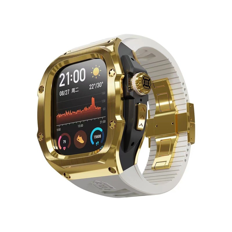 SHELLBOX Steel RM Bezel Mod Kit Case For Apple Watch Ultra 2 49mm +Silicone Band