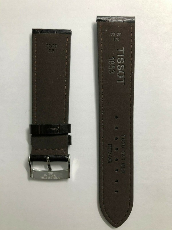 Original Tissot Chrono Model T116617A Brown Leather 22mm Watch Band Strap gallery
