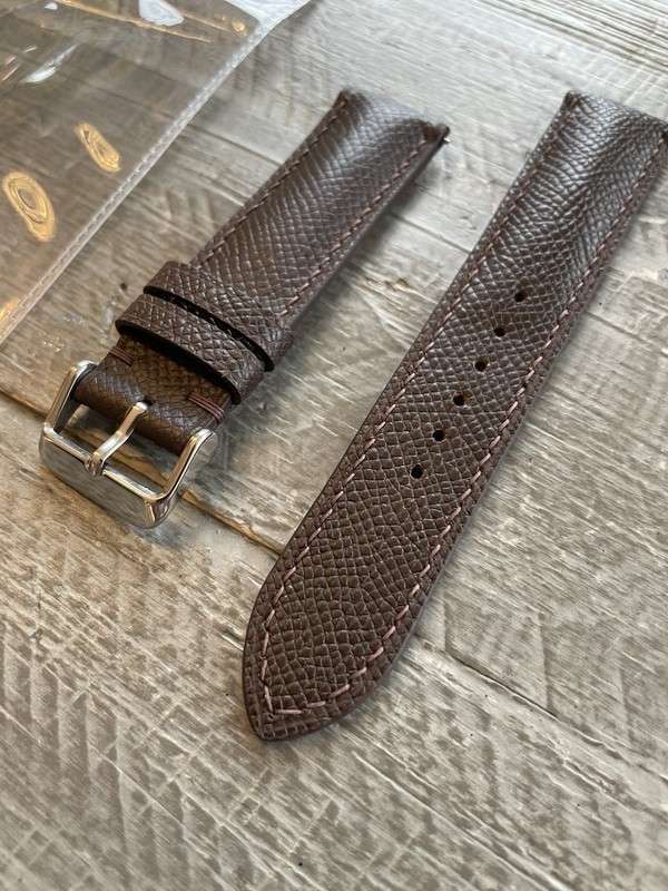 Genuine Epsom Leather Watch Strap - Dark Brown - 20mm gallery