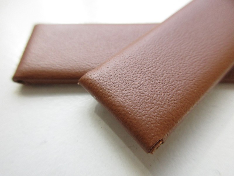 Tawny brown Untapered Unstitched 16 MM leather watch band strap - SHORT gallery