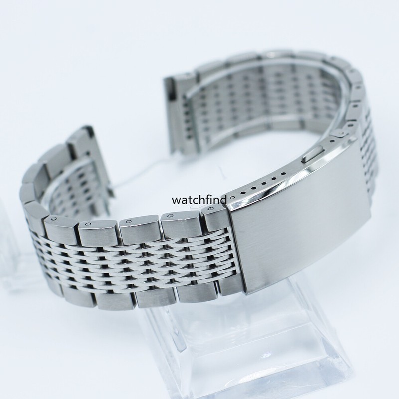 Solid Extend Locking Clasp Stainless Steel Mesh Watch Band Strap Bracelet 18-22 gallery
