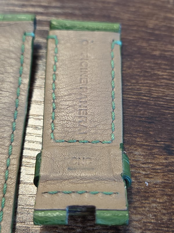 Panerai Watch XS 22mm OEM Green Alligator Strap for 20mm Deployment Buckle gallery