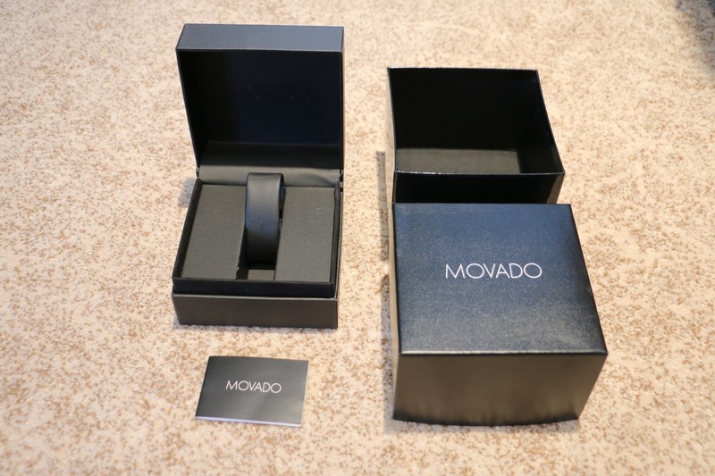 Movado Black Watch Box Set - Instructions & Warranty Card Included NO WATCH
