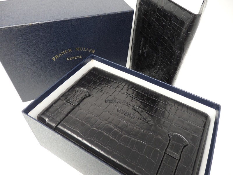 Franck Muller Empty Watch Storage Box Crocodile Embossed w/ Certificate Case