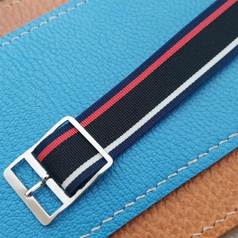 Vintage 18mm Striped Nylon Unused Classic Single Pass 1960s Unused Watch Strap gallery