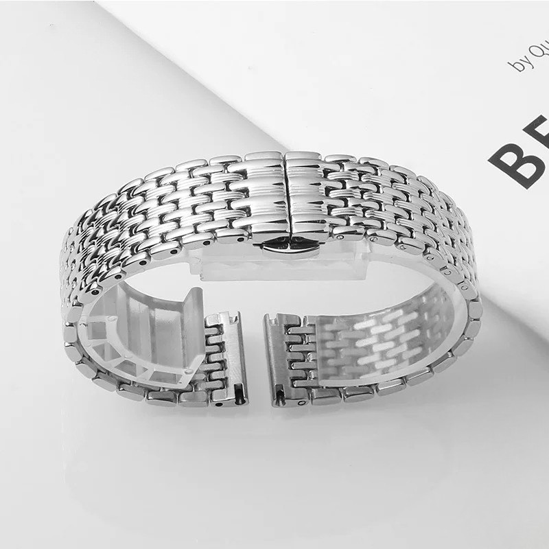 Quality Ultra-thin Solid Stainless Steel Watch Band Strap Metal Bracelet 12-22mm