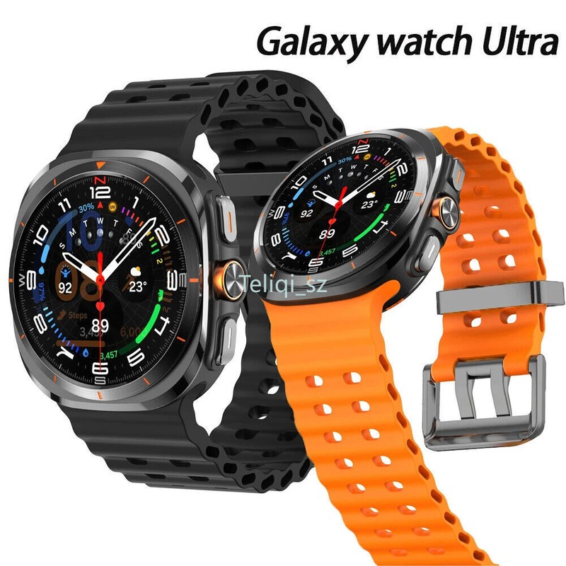 2X For Samsung Galaxy Watch Ultra 47mm Replacement Silicone Sports Strap Band US gallery