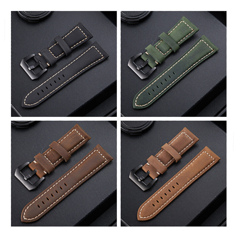 Watch Bands Crazy Horse Cowhide Genuine Leather Wristwatch Straps Belt 20-26mm