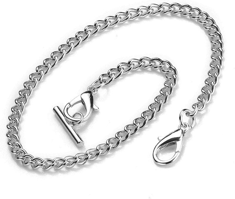 14 Pocket Watch Chain T Bar with Lobster Clasps for Men & Women gallery