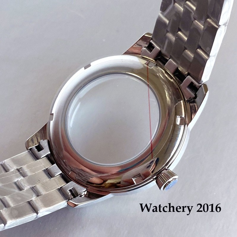 New 40mm Watch Case Strap Set For NH35 NH36 Mineral Glass Steel NH35 Case gallery