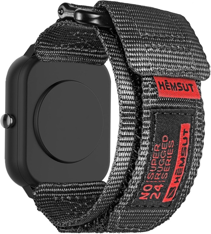 Durable Nylon Watch Band with Hook & Loop Closure for Active Lifestyles - Black gallery