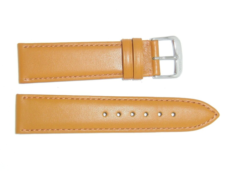 RIOS1931 Genuine Calf Leather Watch Band Strap 20 mm Short S Honey Brown Toscana gallery
