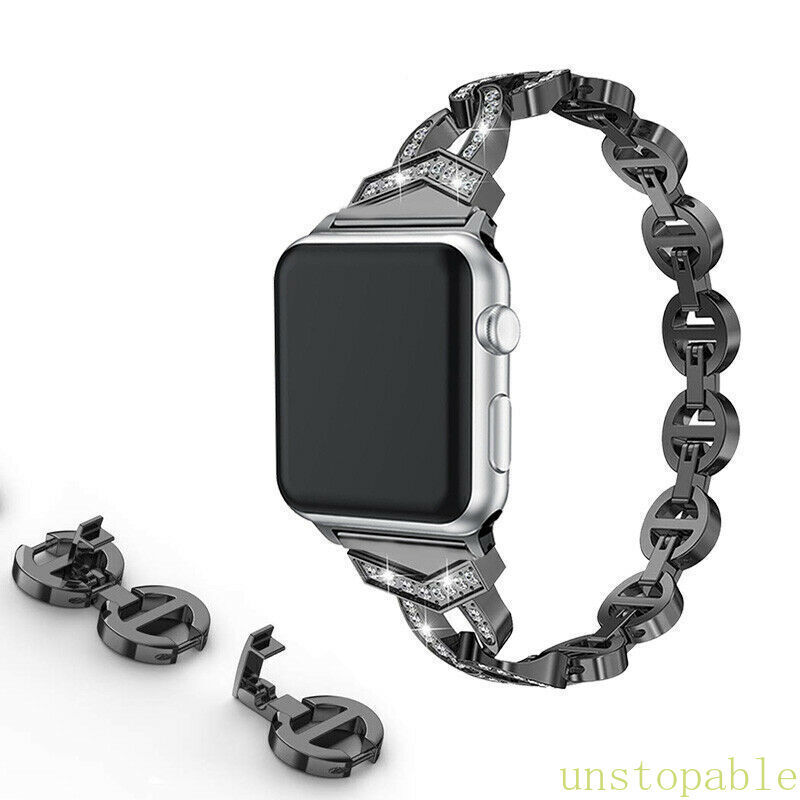 Bling iWatch Band+Case Diamond Strap For Apple Watch 7 41mm 45mm 6 5 4 3 2 1 gallery
