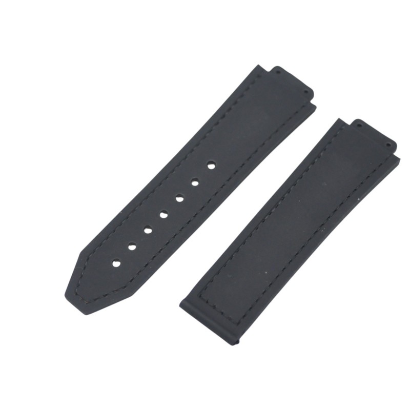 Classic Fusion Crocodile Grain Brown Leather Plated Rubber Strap For Hublot gallery