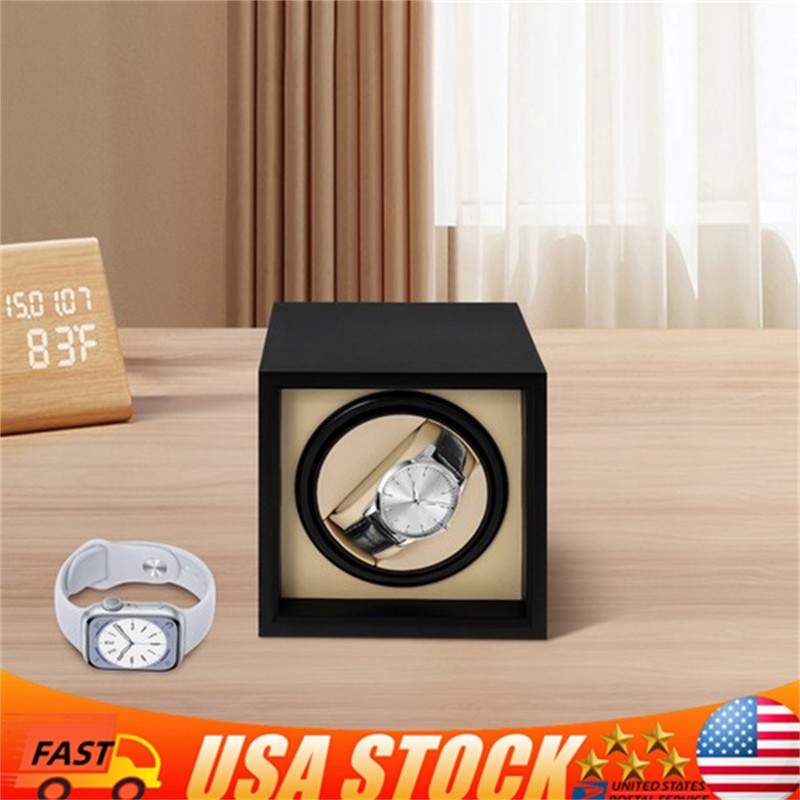 2-Direction Automatic Watch Winder w/ Silent Motor Watch Display Box Storage Cas