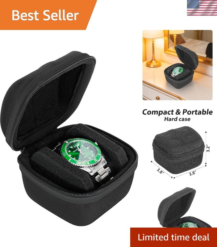 Compact Travel Watch Box – Adjustable Foam Insert for Stylish Protection