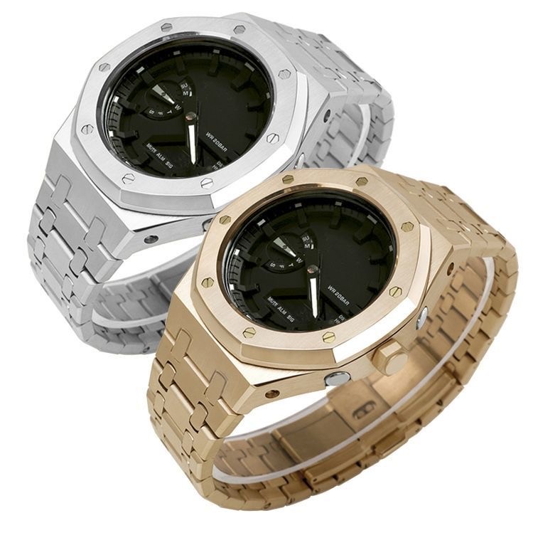 Stainless Steel CasiOak 5th AP Mod Kit Bezel Case Band Strap For G-SHOCK GA2100 gallery