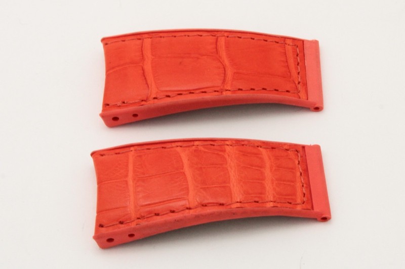 OEM CORUM Bubble 24/20mm Orange Alligator Rubber Watch Strap No Buckle