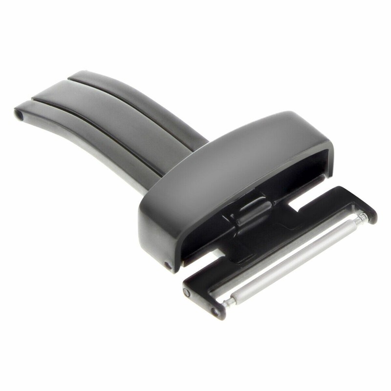 14MM DEPLOYMENT WATCH BUCKLE CLASP FOR LEATHER BAND STRAP WATCH BLACK PVD